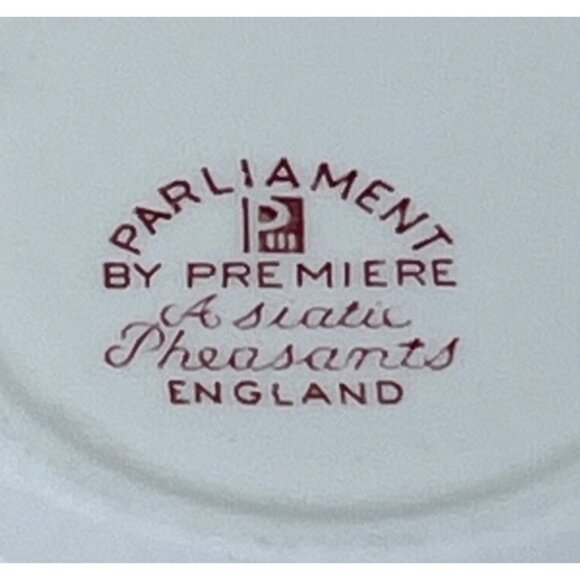 7 Red Parliament Premiere Original Manufacturers Asiatic Pheasants Cereal Bowls - Picture 10 of 13